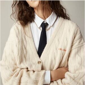 J.Crew Limited Edition Cable-knit Stretch Holiday Cardigan in Oversized XS/S